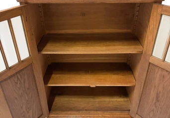 Arts & Crafts Art Nouveau Bookcase with Beveled Glass, 1900s